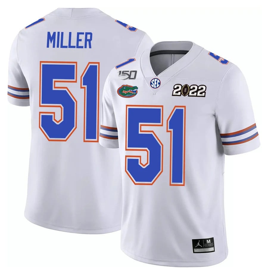 Men's Florida Gators Football 150th Anniversary Patch Players Jersey Collection - All Stitched
