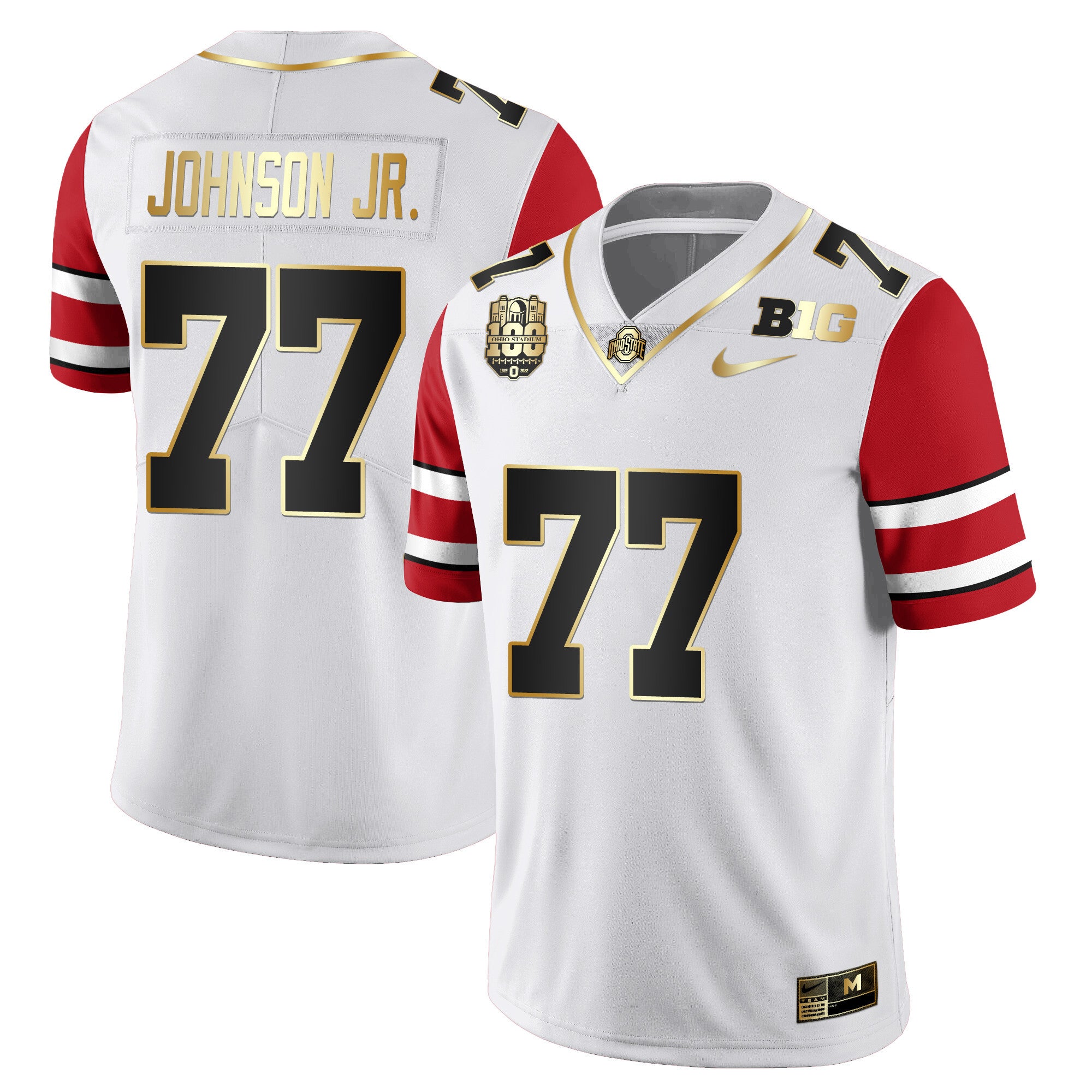 Men's Ohio State Buckeyes Players Jersey All Stiched - Ohio Stadium’s 100th Anniversary Logo Patch