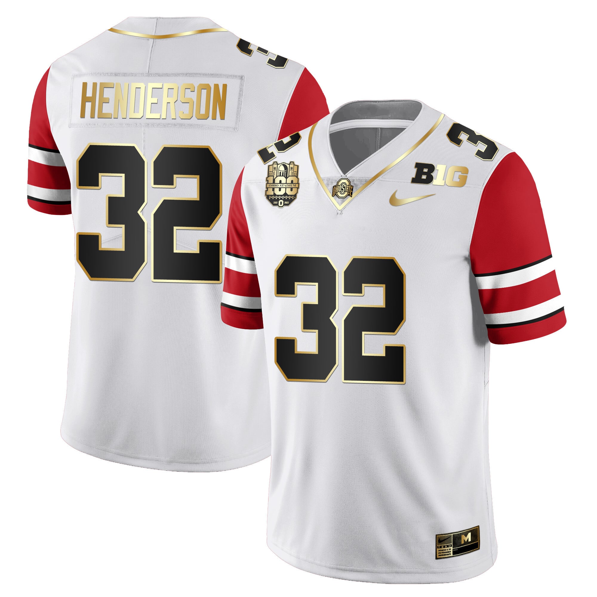 Men's Ohio State Buckeyes Jersey All Stiched - Ohio Stadium’s 100th Anniversary Logo Patch