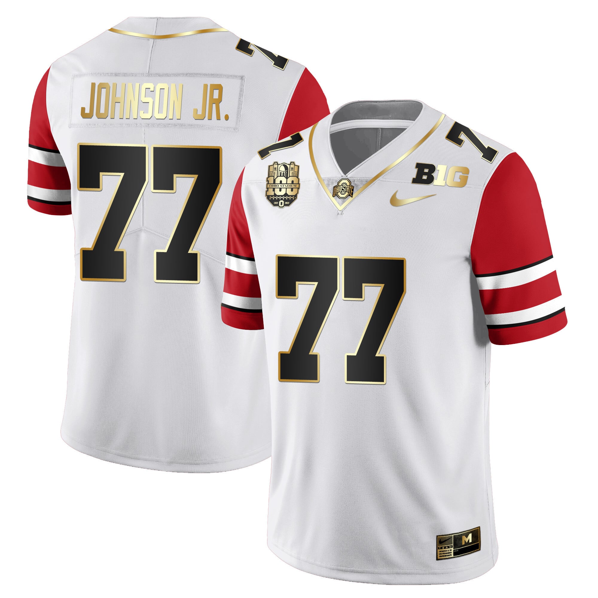 Men's Ohio State Buckeyes Jersey All Stiched - Ohio Stadium’s 100th Anniversary Logo Patch