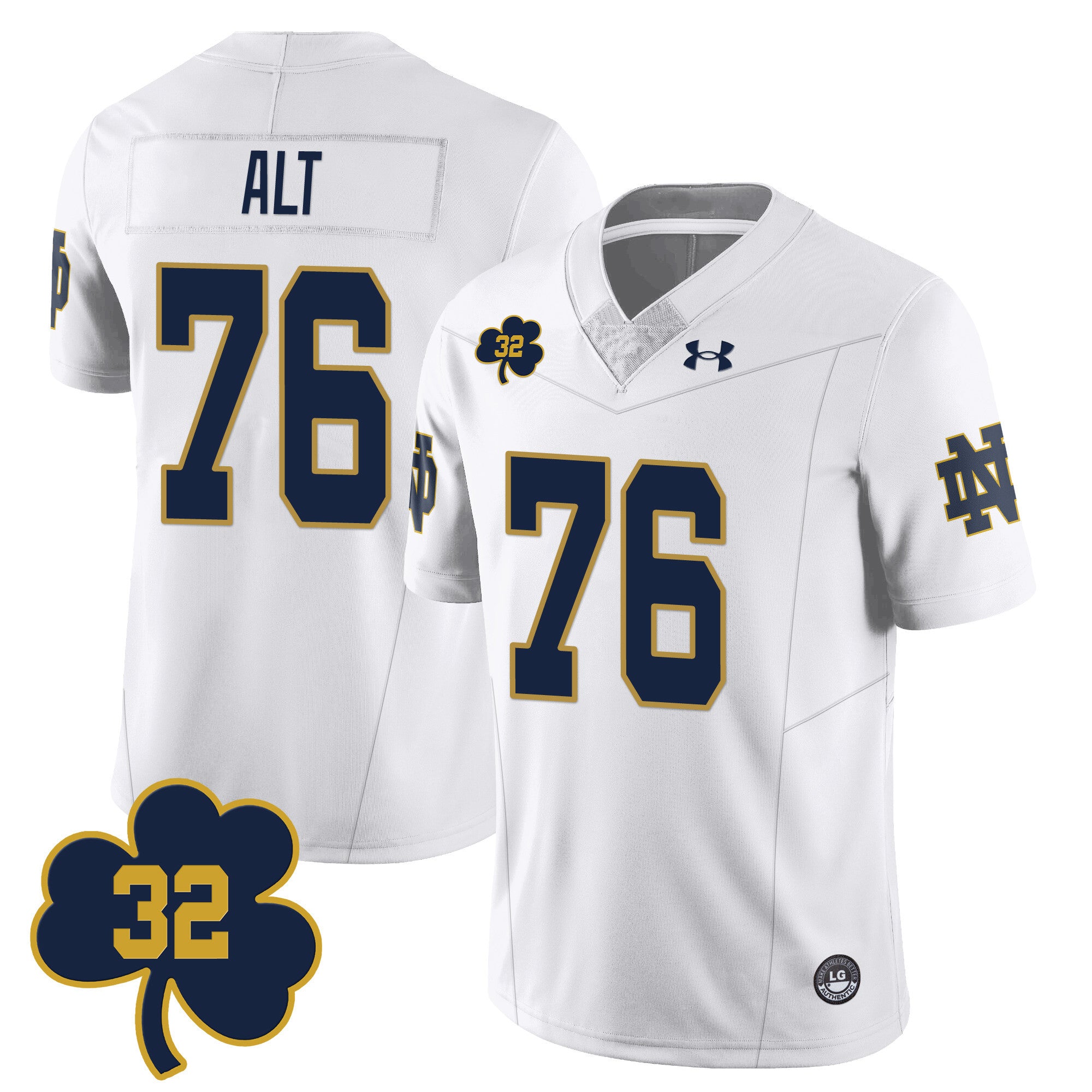 Men's Notre Dame Football Johnny Lujack Patch Jersey - All Stitched