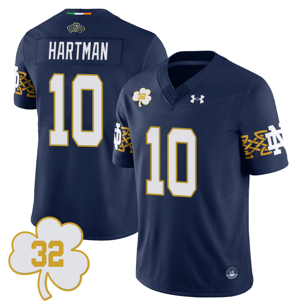 Men's Notre Dame Football Johnny Lujack Patch Jersey - All Stitched