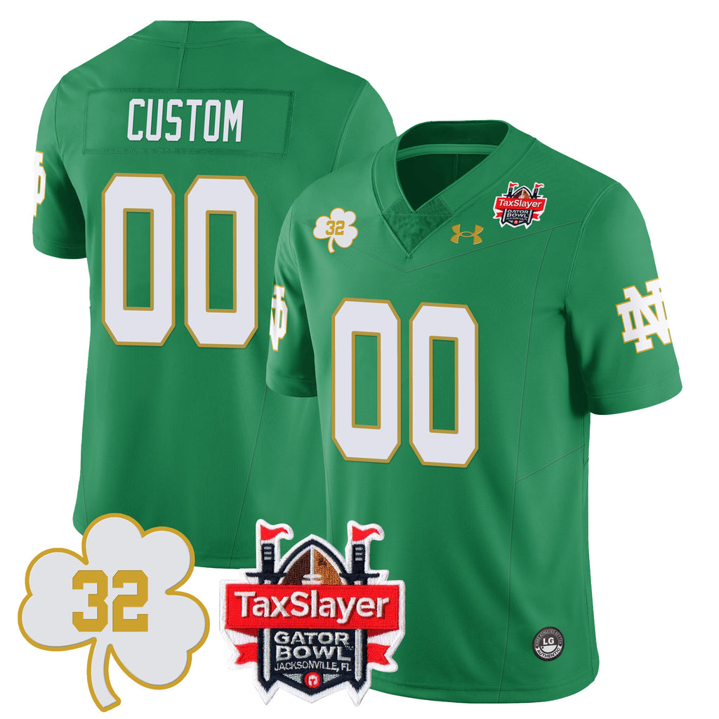 Men's Notre Dame Football Johnny Lujack Patch 2023 Gator Bowl Jersey - All Stitched