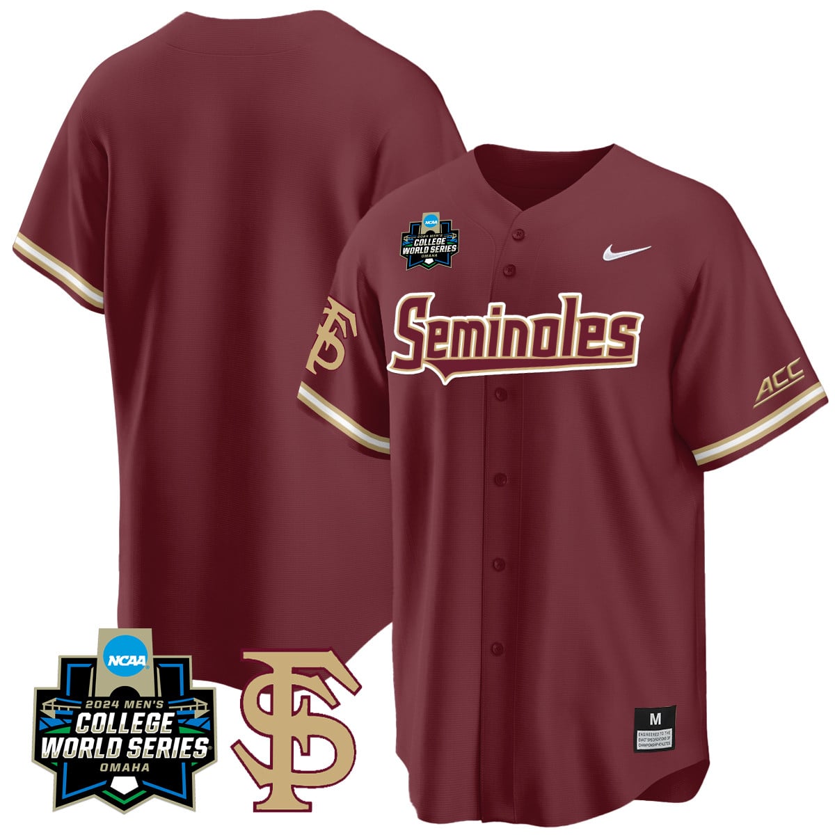 Men's Florida State Seminoles 2024 College World Series Vapor Premier Limited Jersey V1 - All Stitched