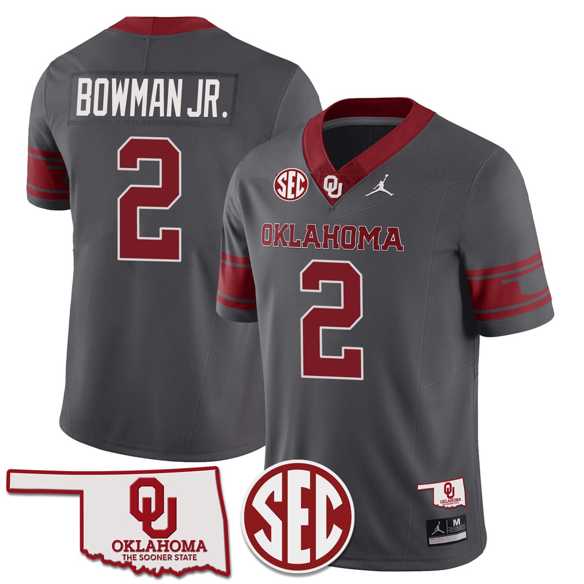 Youth's Oklahoma Sooners 2024 Limited Jersey - SEC Patch - All Stitched