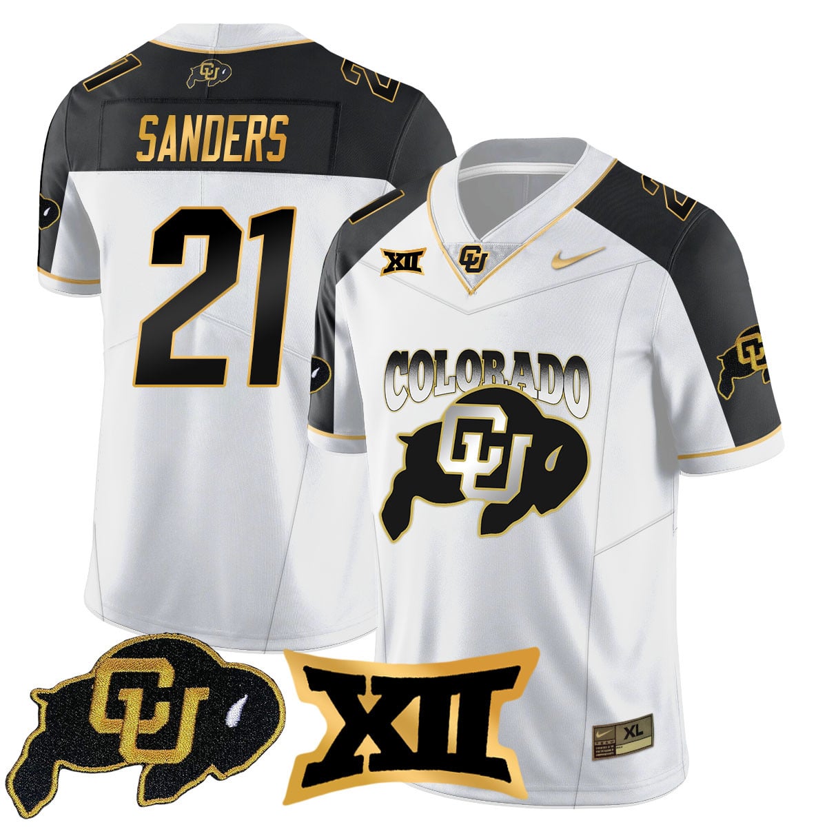 Men's Colorado Buffaloes 2024 Vapor Limited Gold Jersey N1 - All Stitched