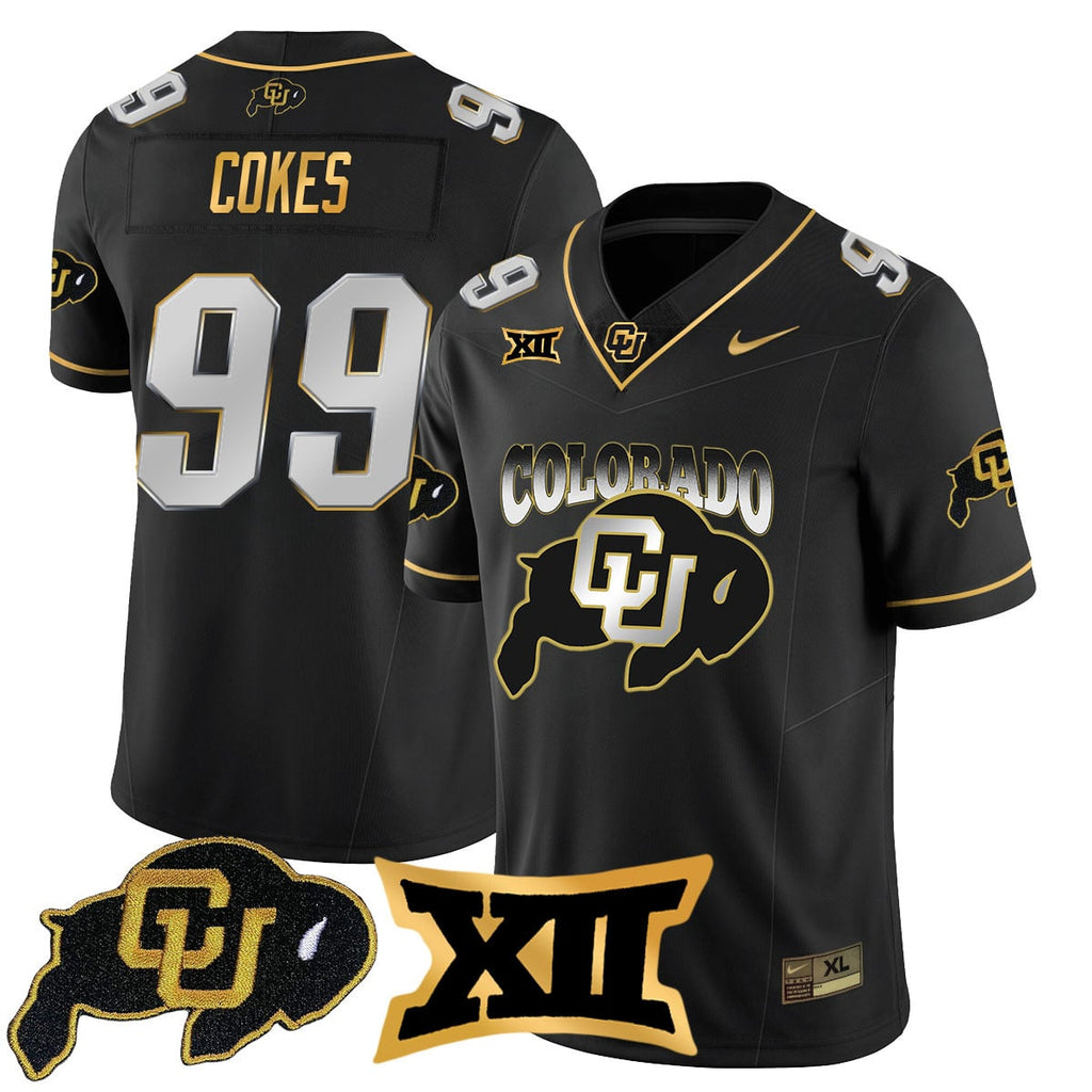 Men's Colorado Buffaloes 2024 Vapor Limited Gold Jersey N1 - All Stitched