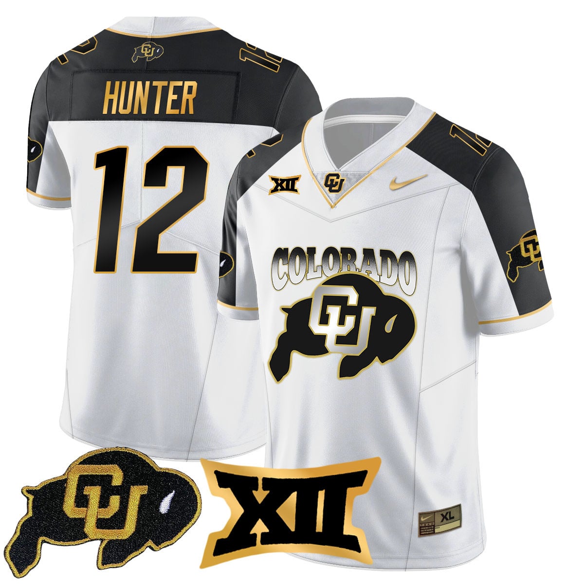Men's Colorado Buffaloes 2024 Vapor Limited Gold Jersey N1 - All Stitched