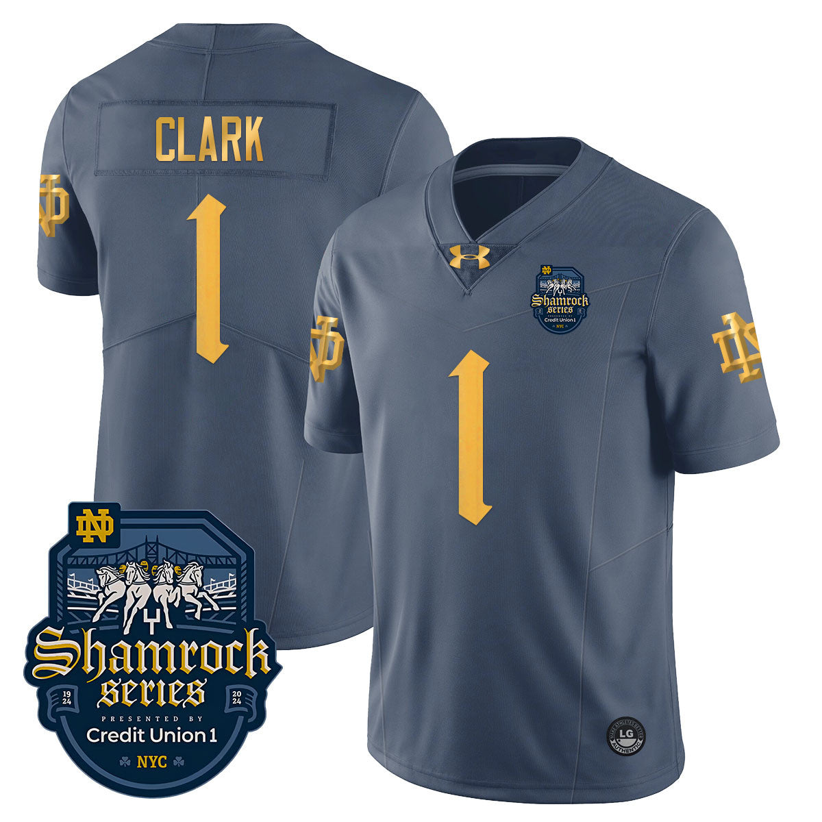 Men's Notre Dame Fighting Irish 2024 Shamrock Series Uniform - All Stitched