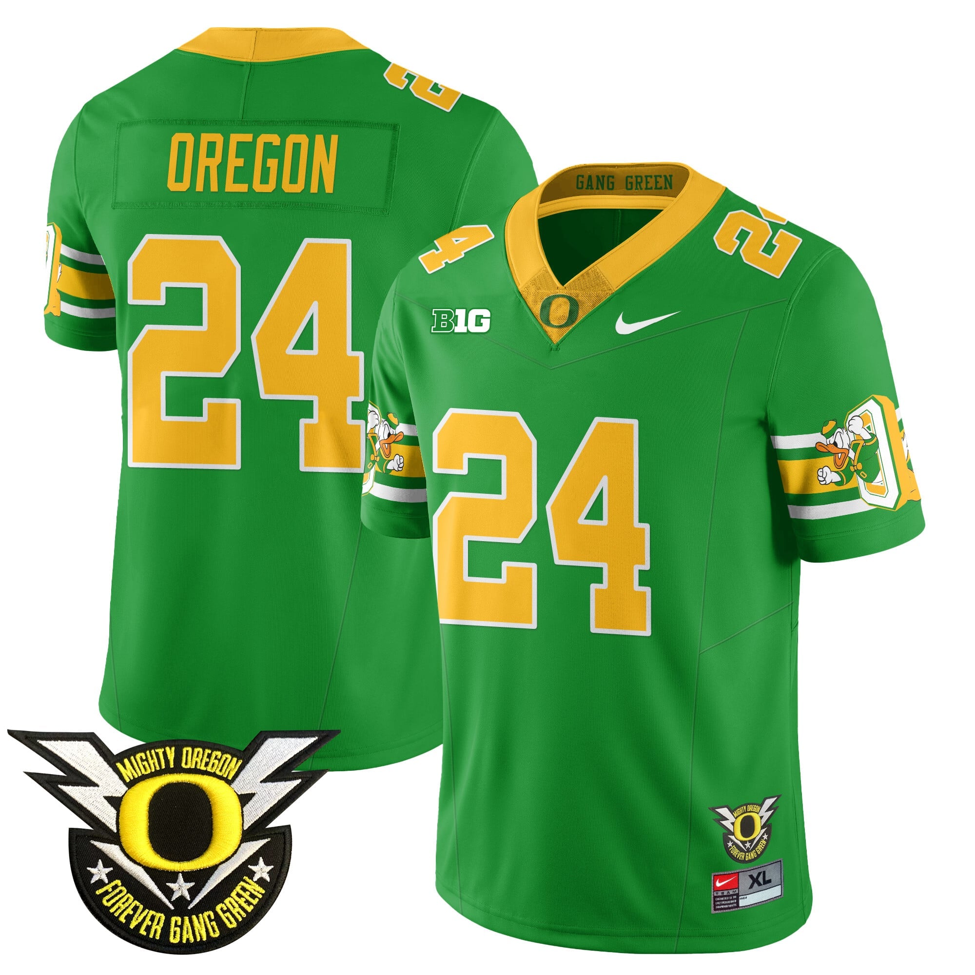 Men's Oregon Football Forever Gang Green 2024 Jersey N1 - All Stitched