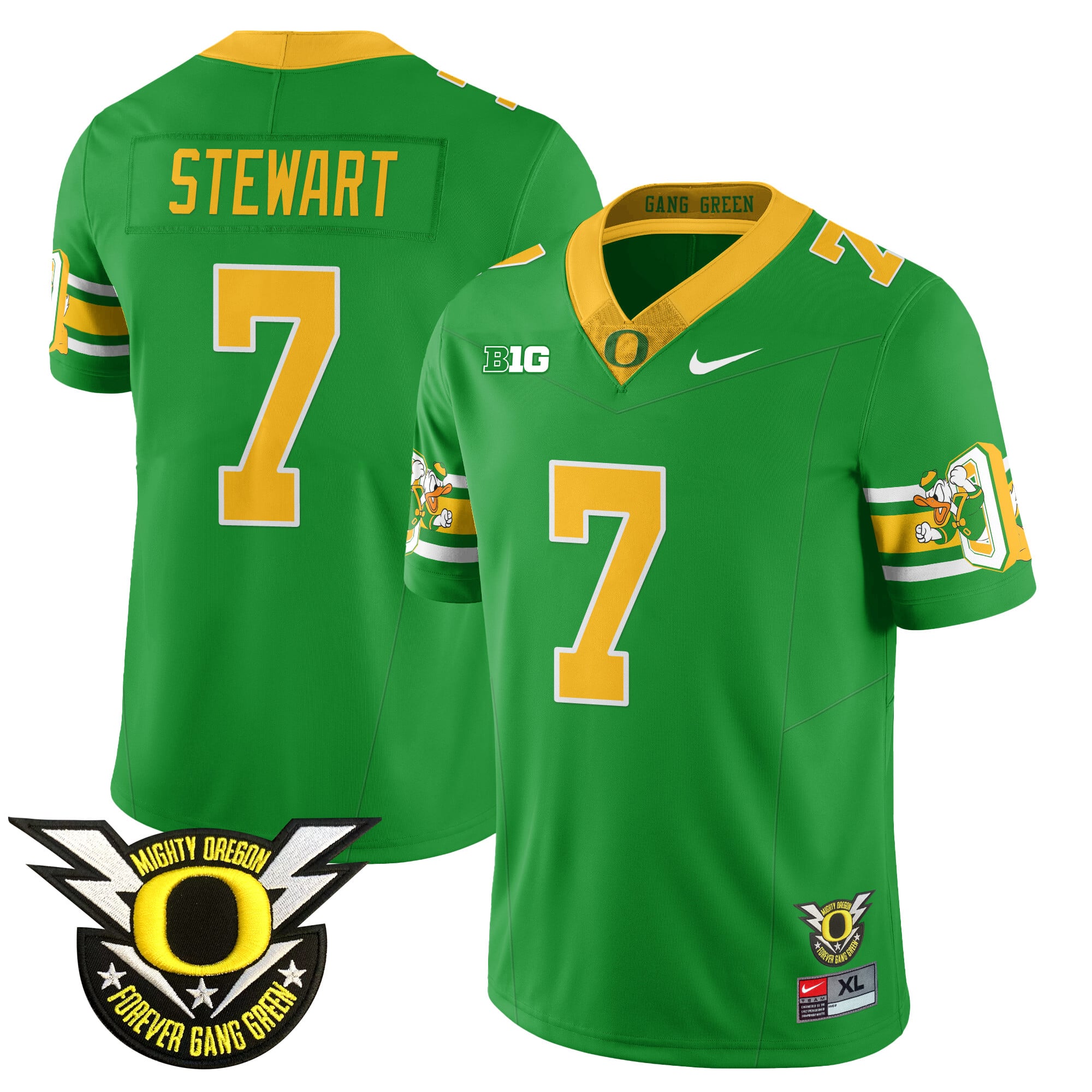 Men's Oregon Football Forever Gang Green 2024 Jersey N1 - All Stitched