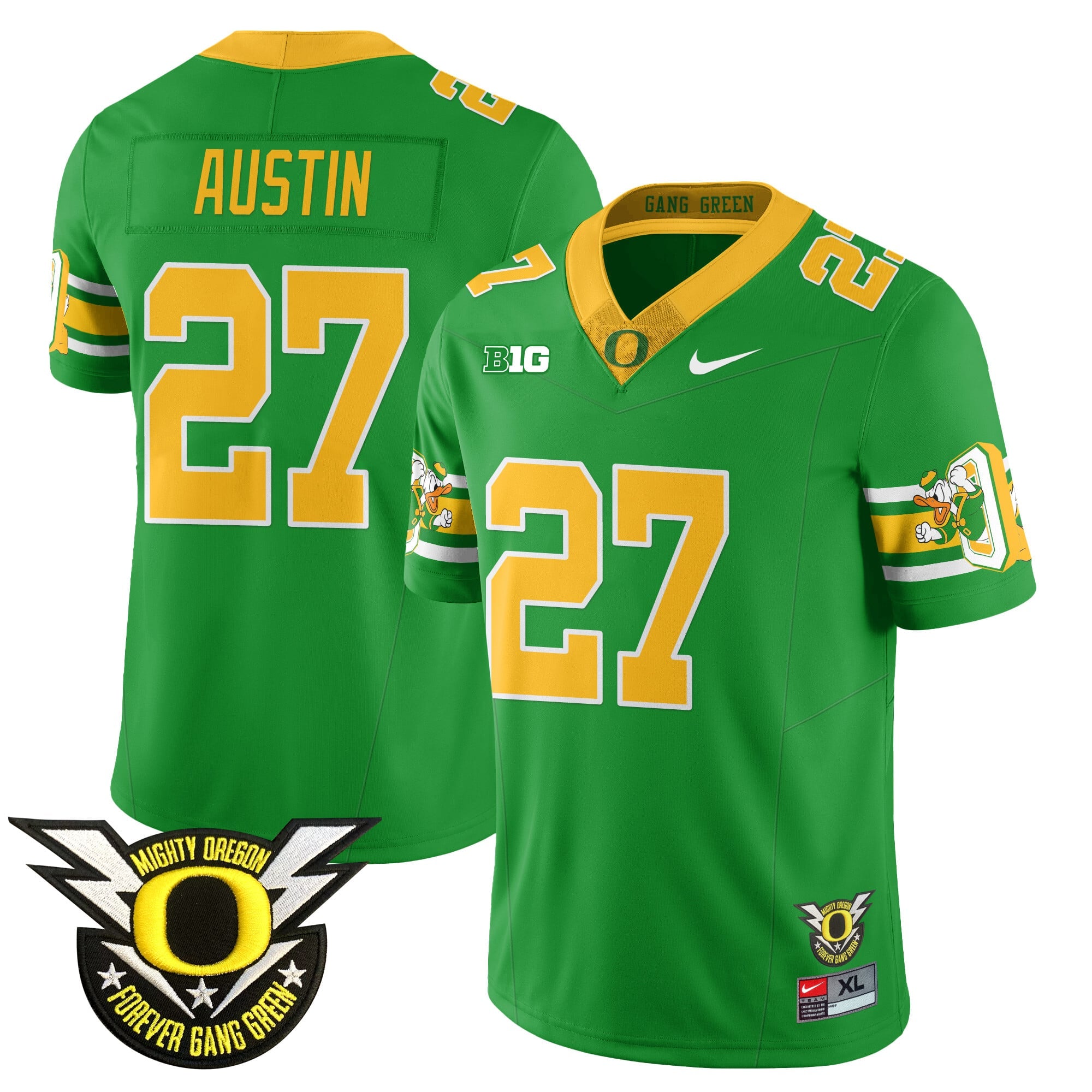 Men's Oregon Football Forever Gang Green 2024 Jersey N1 - All Stitched