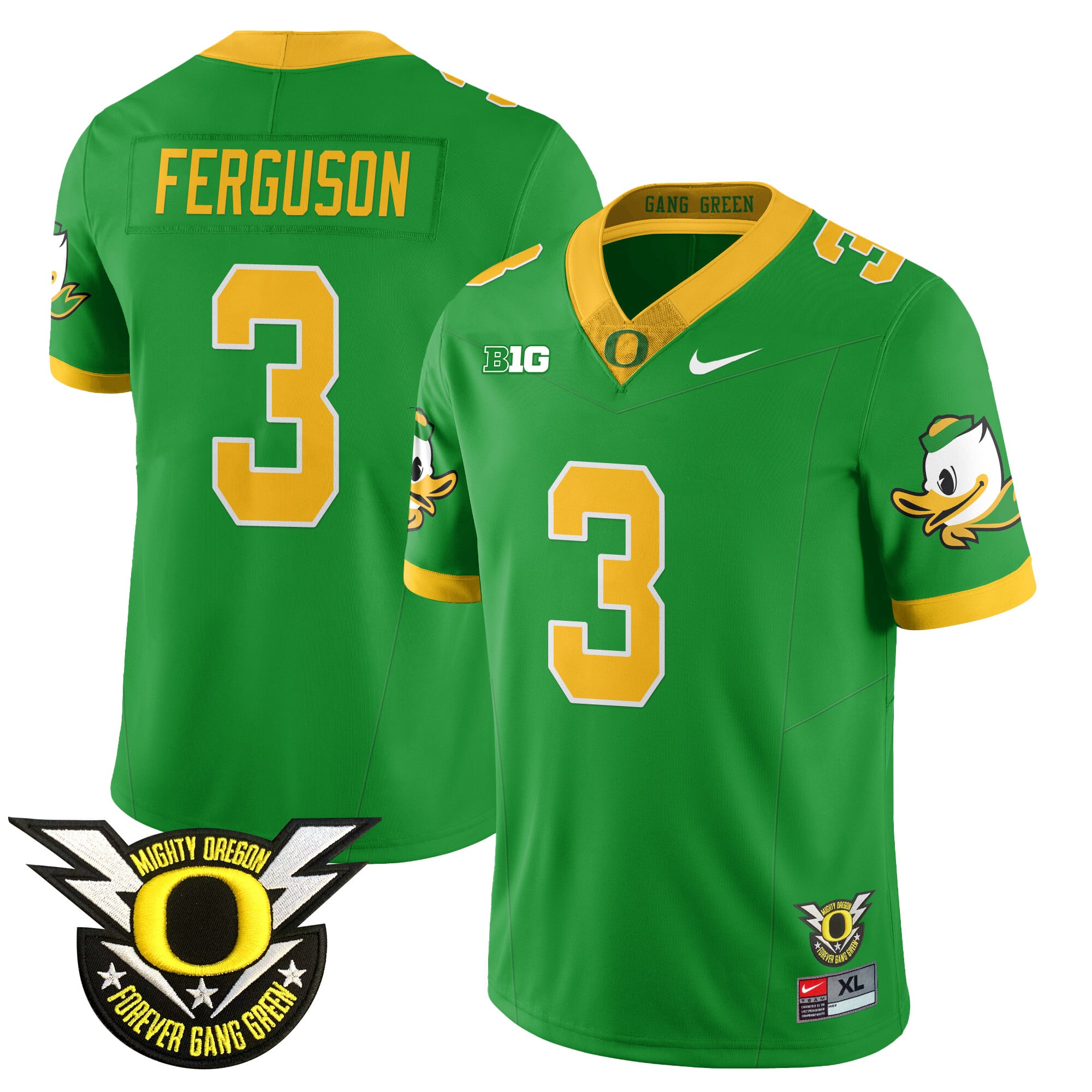 Men's Oregon Football Forever Gang Green 2024 Jersey N2 - All Stitched