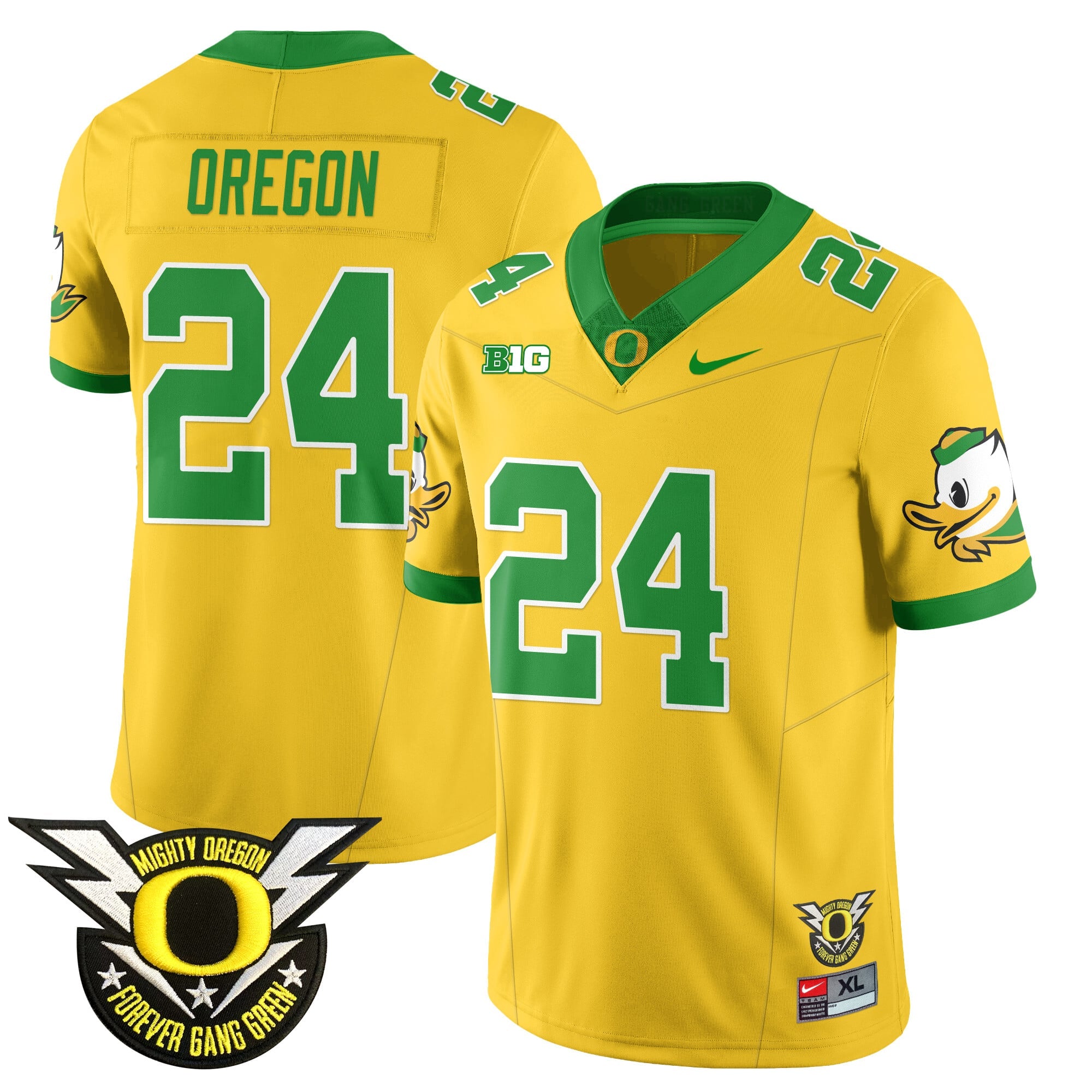 Men's Oregon Football Forever Gang Green 2024 Jersey N2 - All Stitched