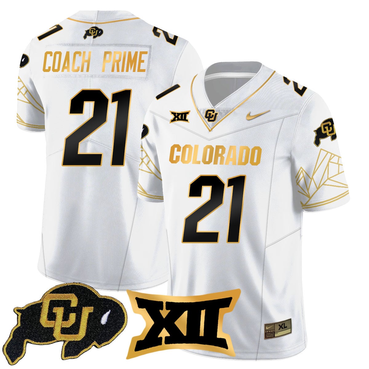 Men's Colorado Buffaloes 2024 Vapor Limited Gold Jersey N3 - All Stitched