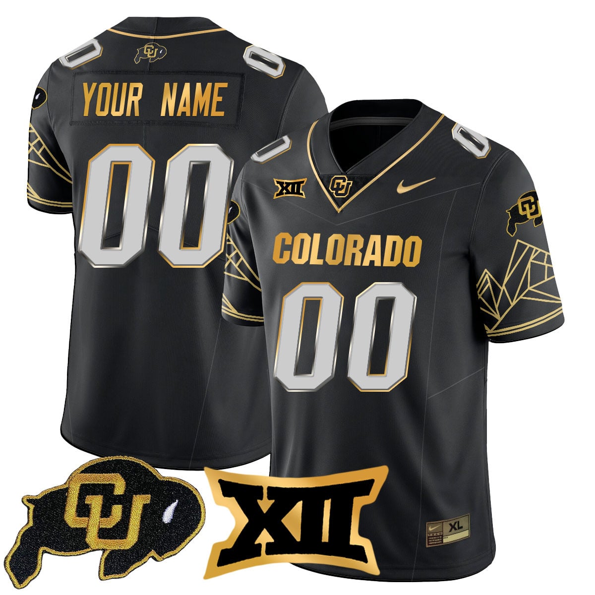 Custom Name/Gender Colorado Buffaloes 2024 Vapor Limited Gold Jersey N3 - All Stitched