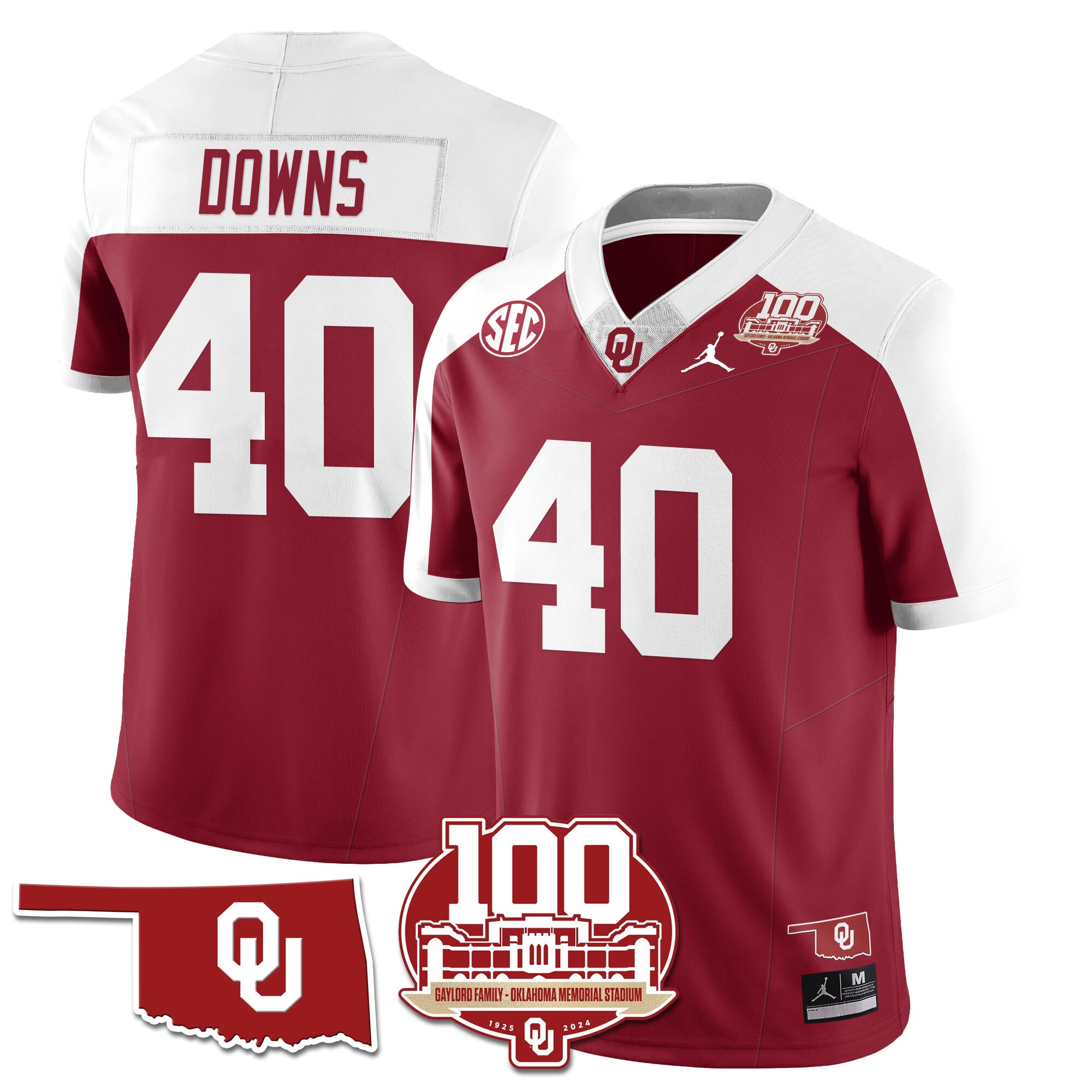 Women's Oklahoma Sooners 1946-56 Throwback Uniforms - 100th Season - All Stitched