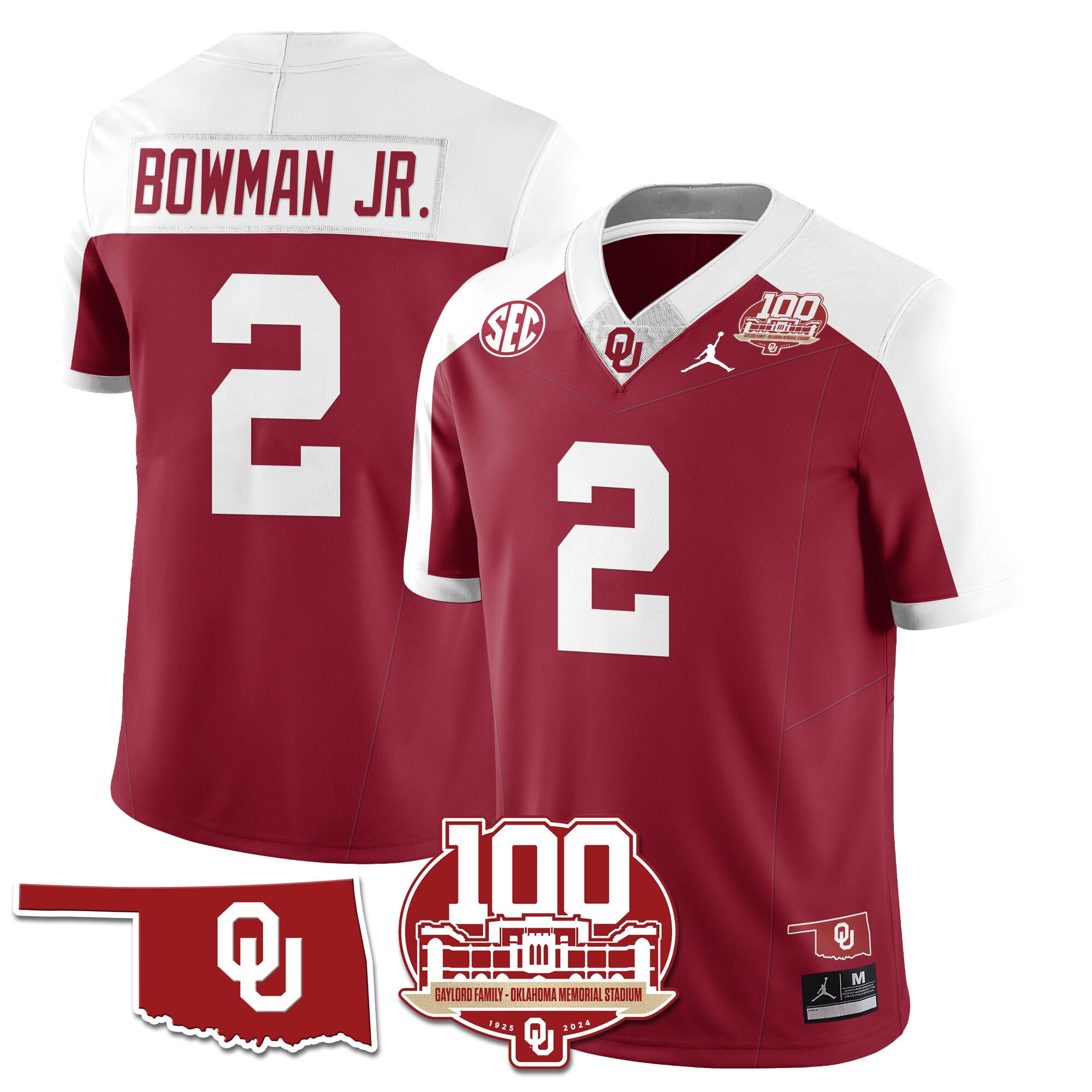 Men's Oklahoma Sooners 1946-56 Throwback Uniforms - 100th Season - All Stitched