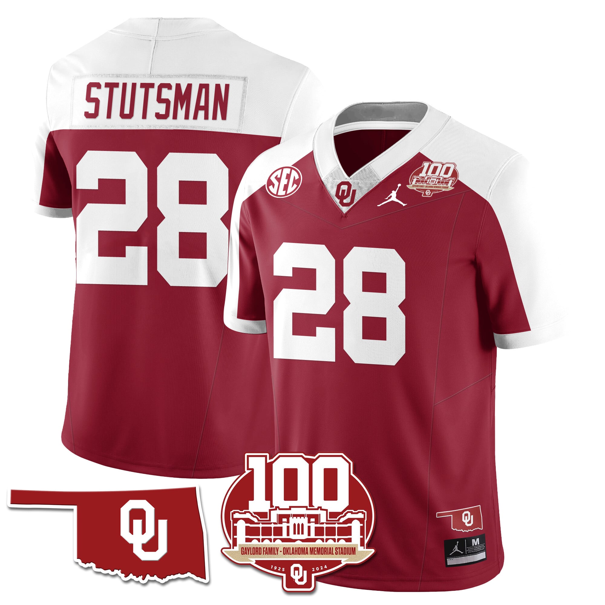 Men's Oklahoma Sooners 1946-56 Throwback Uniforms - 100th Season - All Stitched