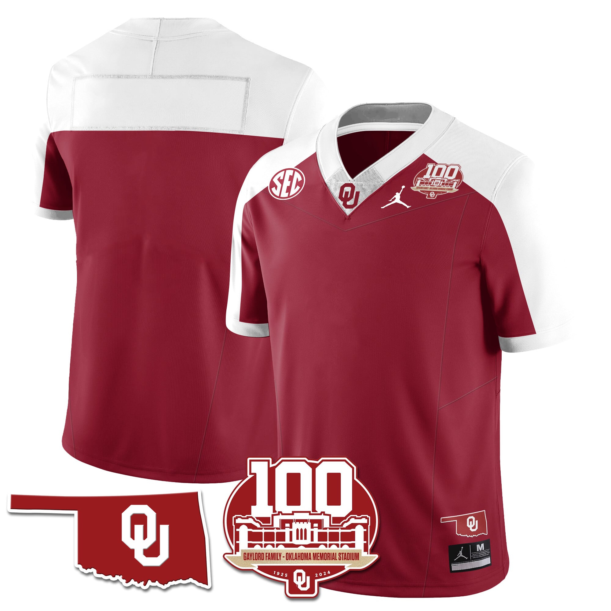Men's Oklahoma Sooners 1946-56 Throwback Uniforms - 100th Season - All Stitched