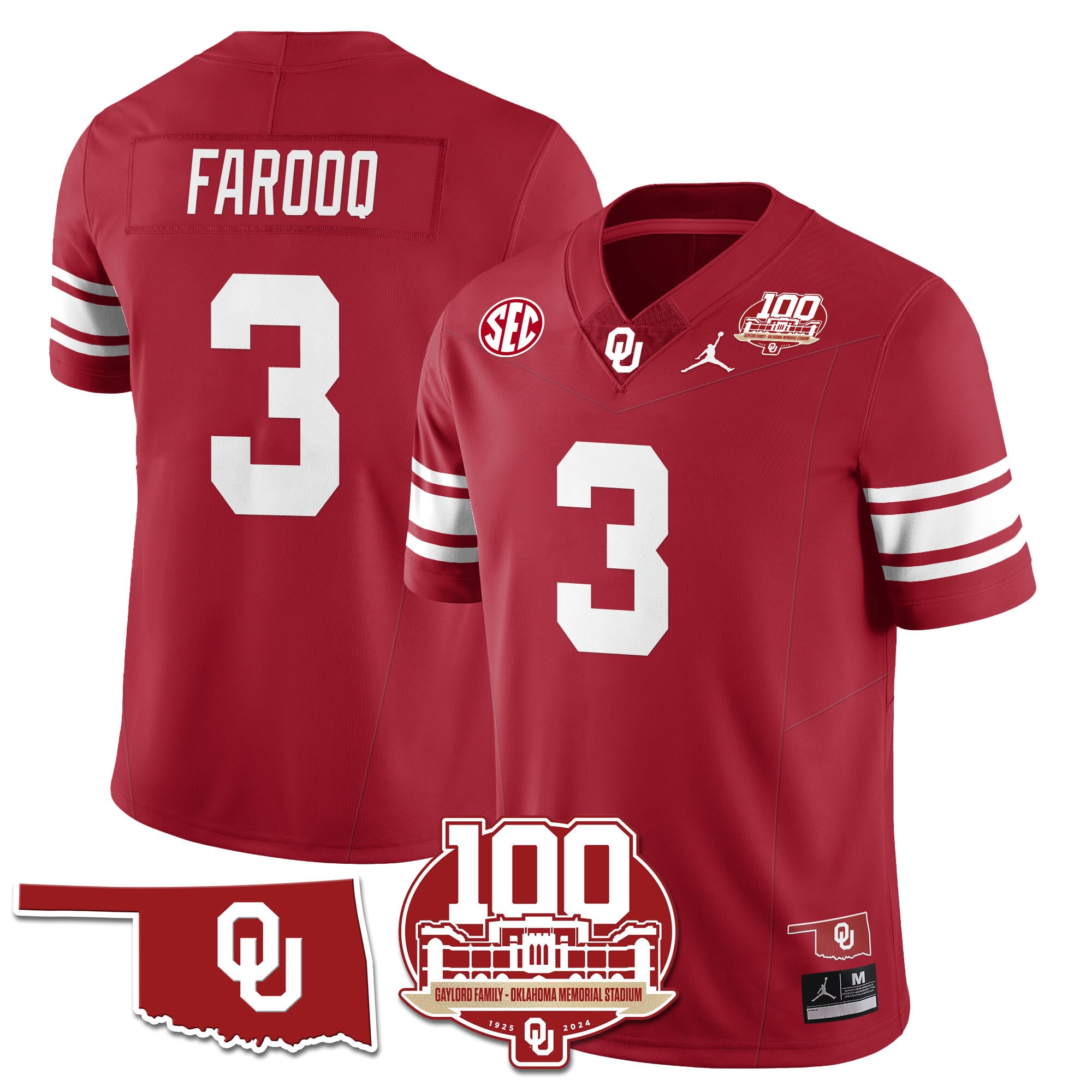 Men's Oklahoma Sooners 1946-56 Throwback Uniforms - 100th Season - All Stitched