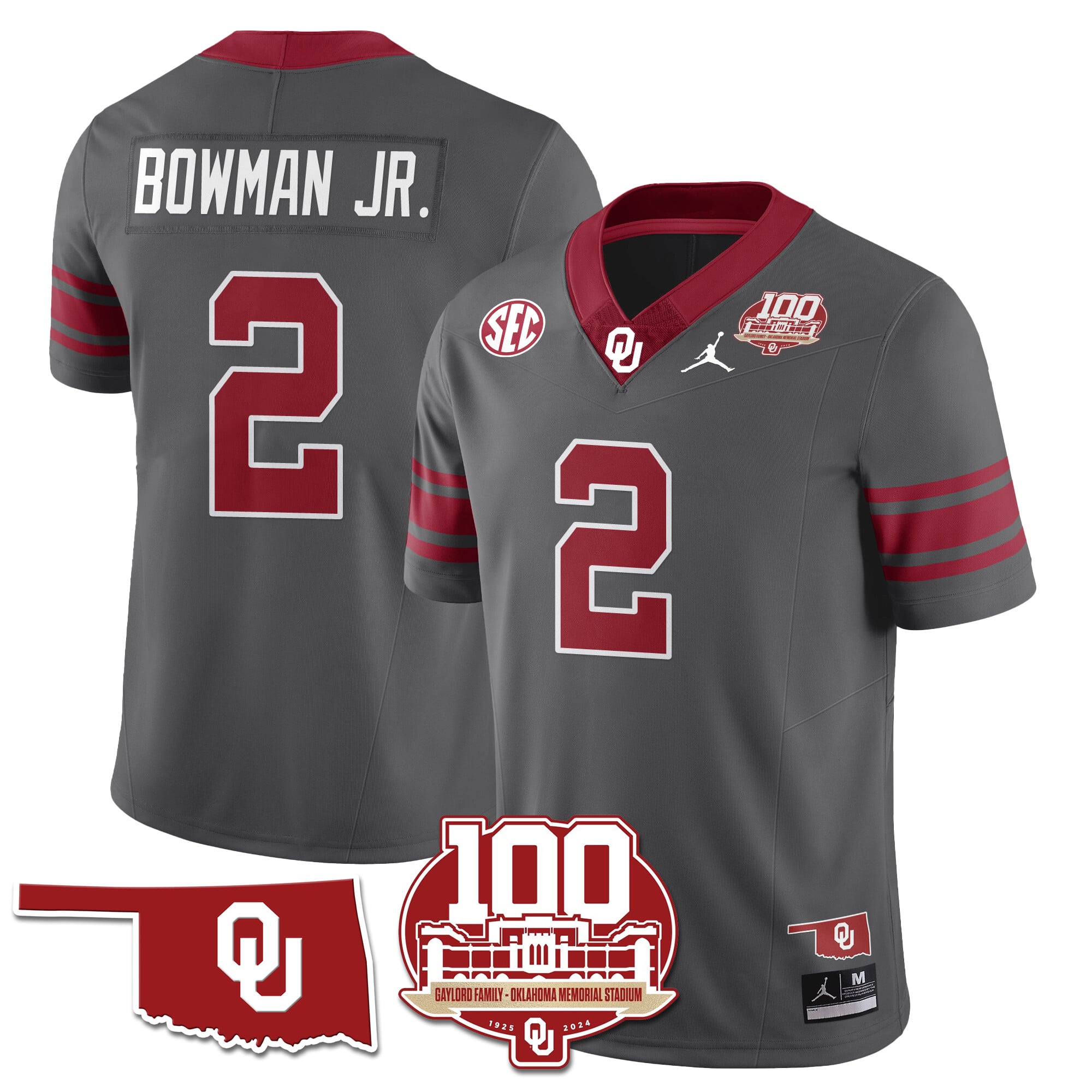 Men's Oklahoma Sooners 1946-56 Throwback Uniforms - 100th Season - All Stitched