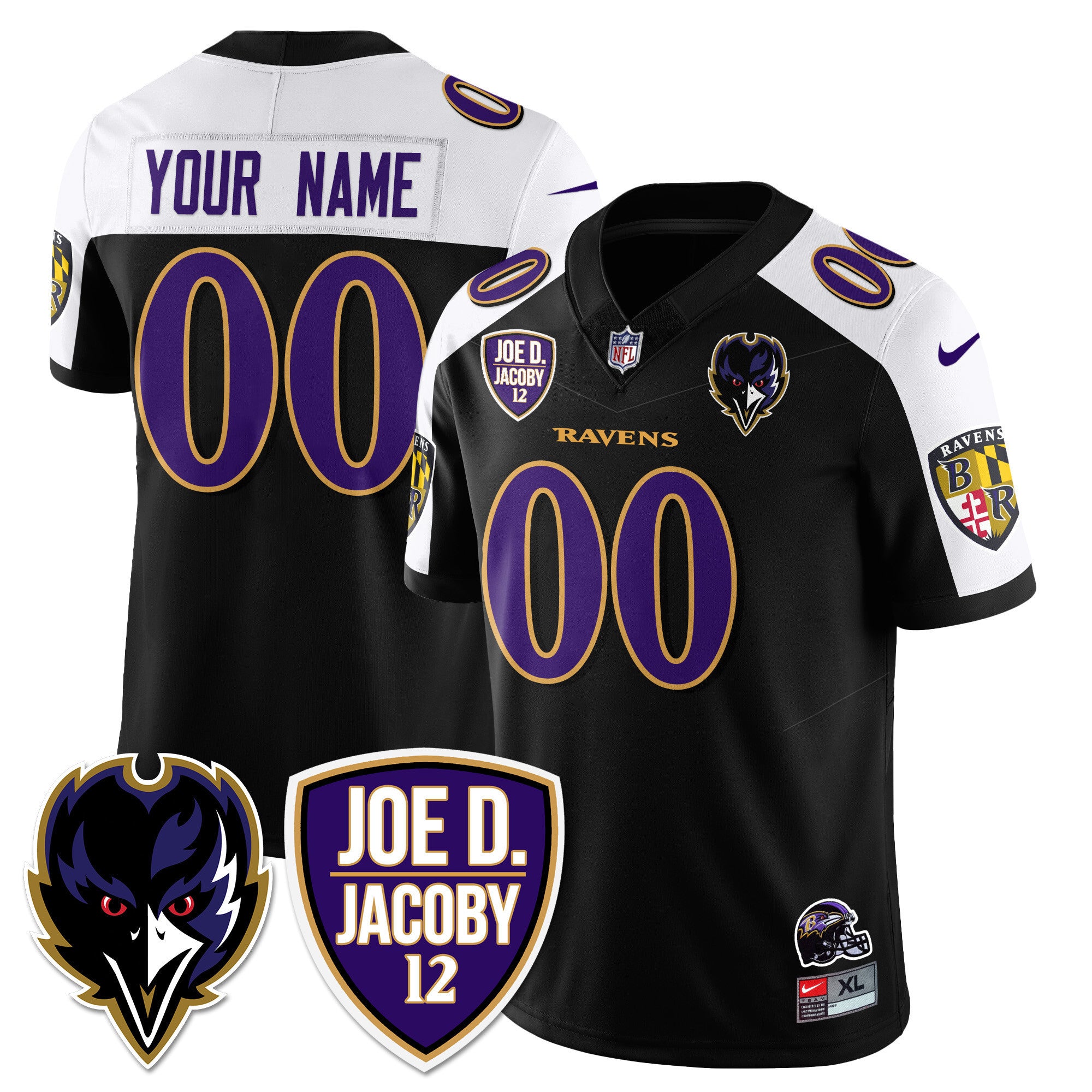 Custom Name/Gender Ravens Purple Rising 2024 Vapor Limited Jersey - All Stitched