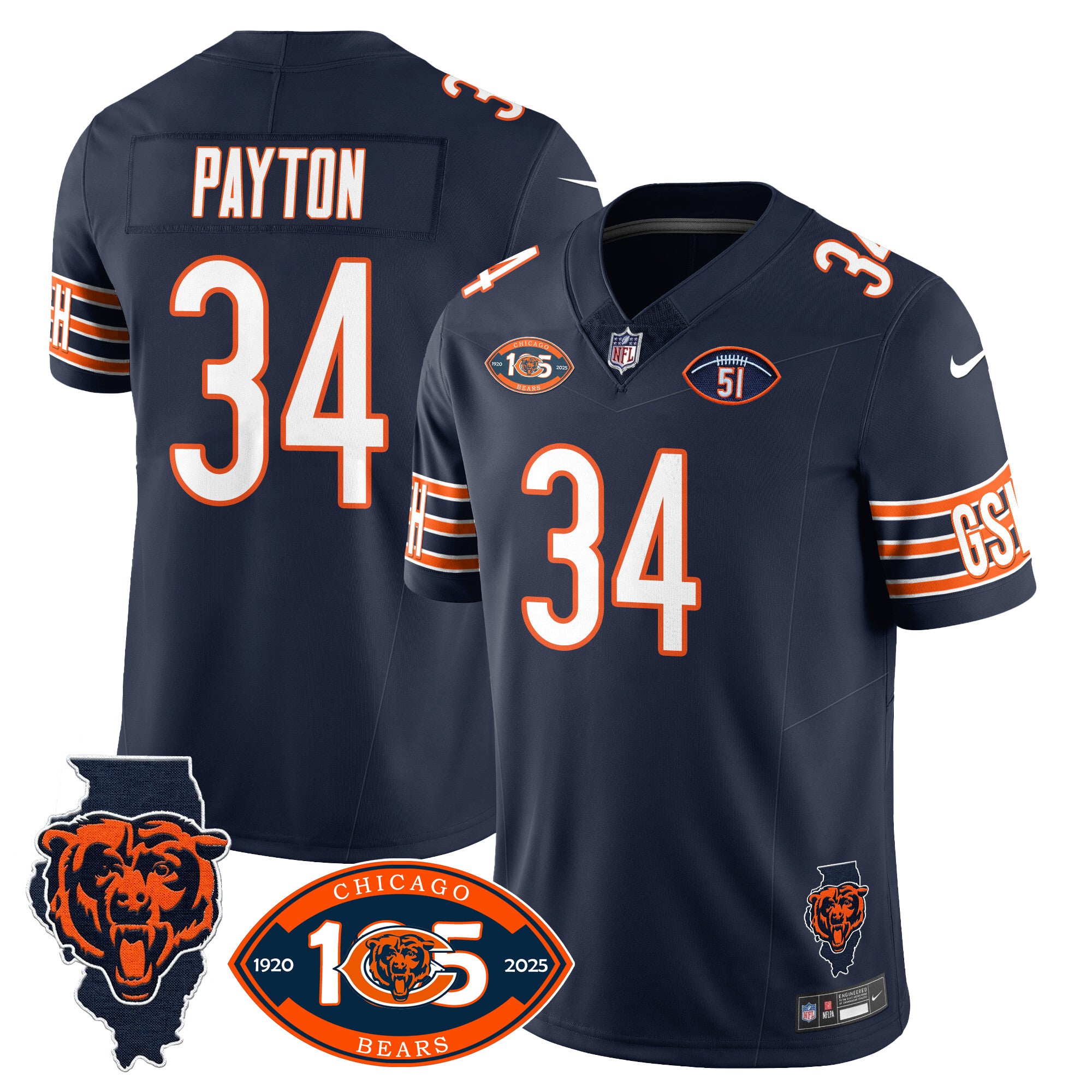 Men's Bears 1920-2025 - The Bears Jersey - All Stitched