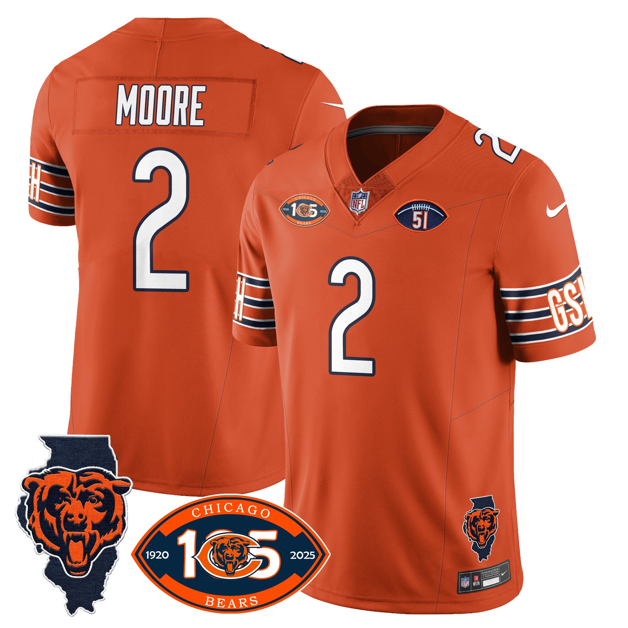 Men's Bears 1920-2025 - The Bears Jersey - All Stitched