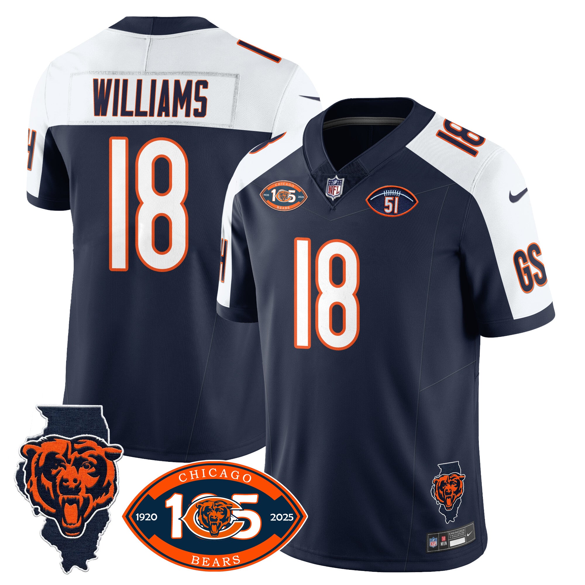 Men's Bears 1920-2025 - The Bears Jersey - All Stitched