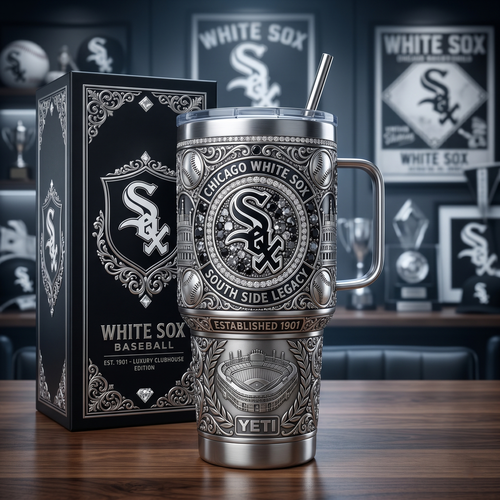 Chicago White Sox 40oz Tumbler with Lid and Straw