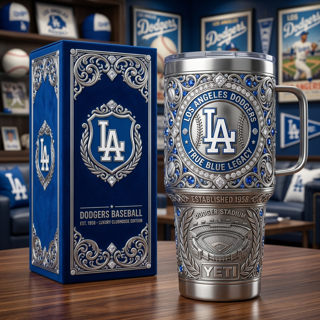 Los Angeles Dodgers 40oz Tumbler with Lid and Straw