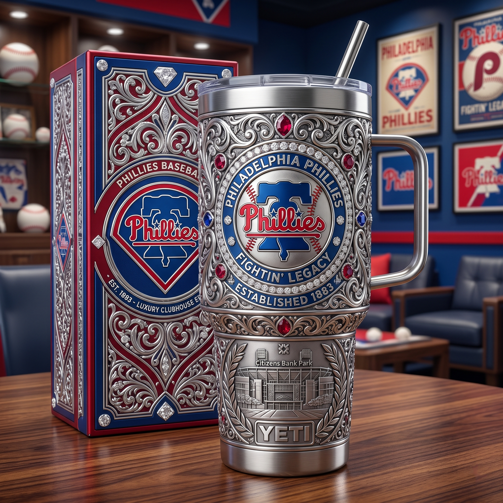 Philadelphia Phillies 40oz Tumbler with Lid and Straw