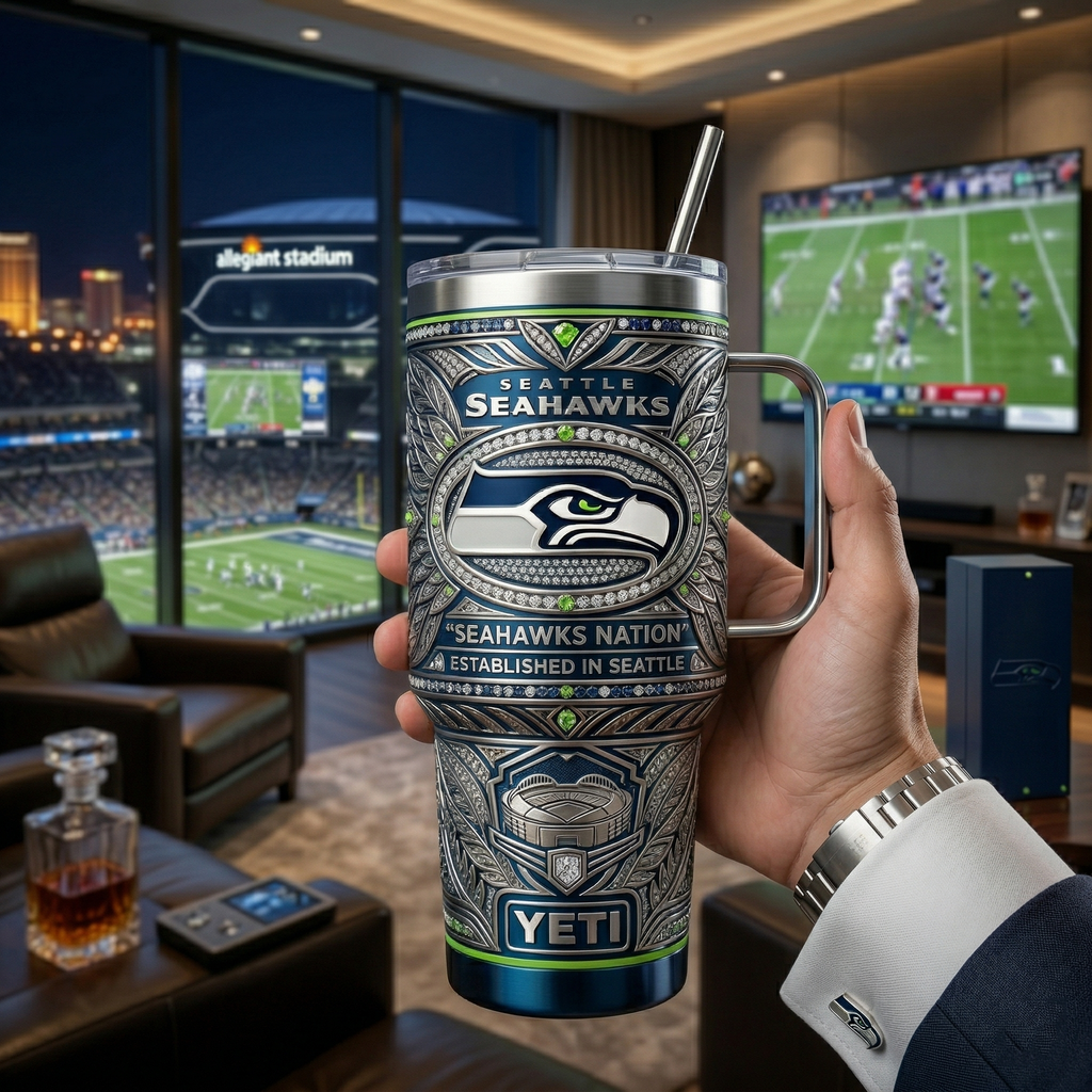 Seattle Seahawks 40 oz Tumbler with Handle and Lid