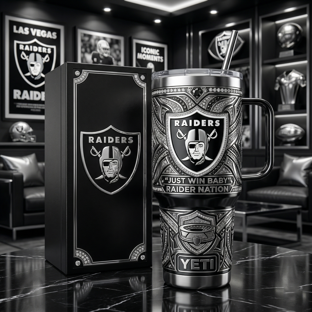 Las Vegas Raiders 40 oz Tumbler with Handle and Lid