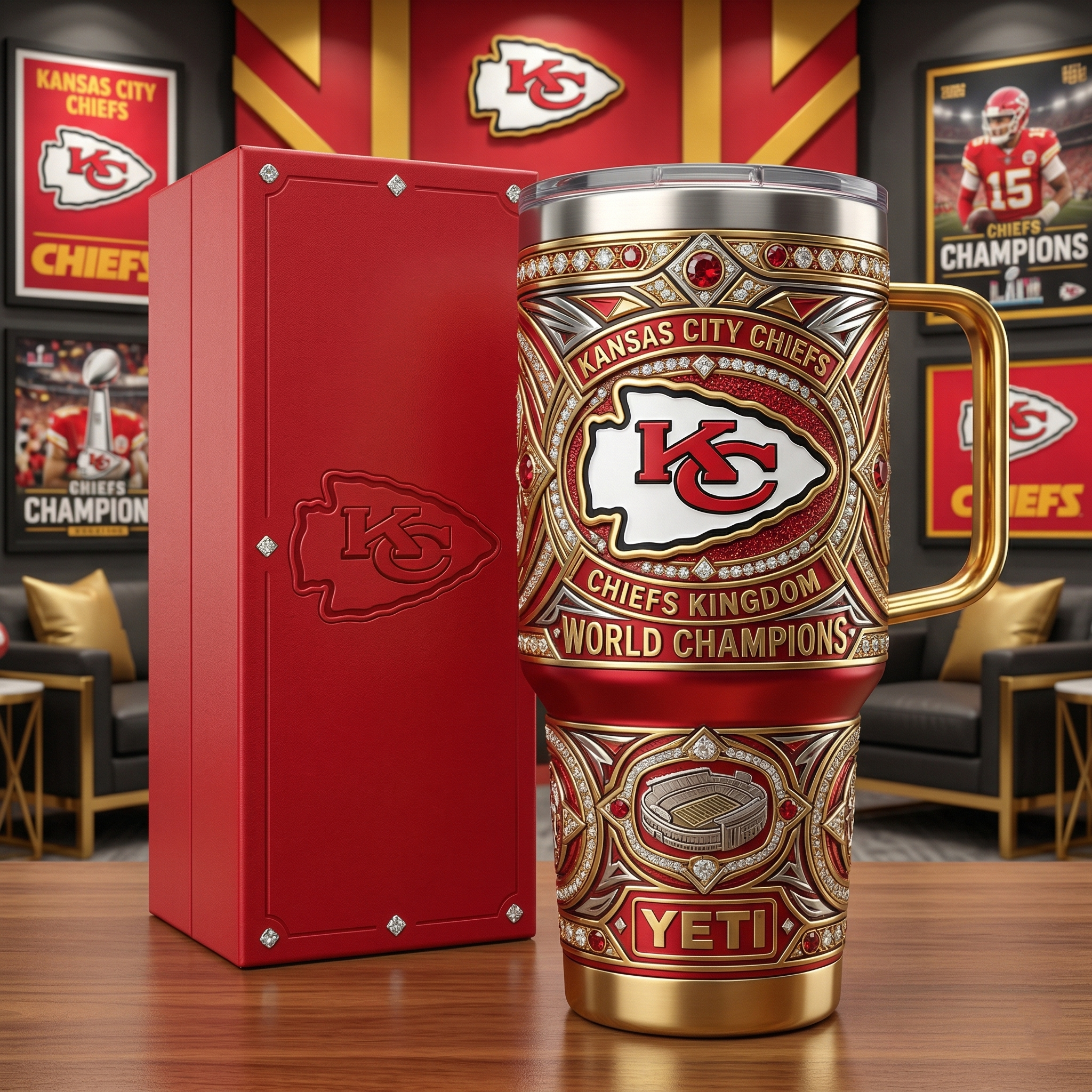 Kansas City Chiefs 40 oz Tumbler with Handle and Lid