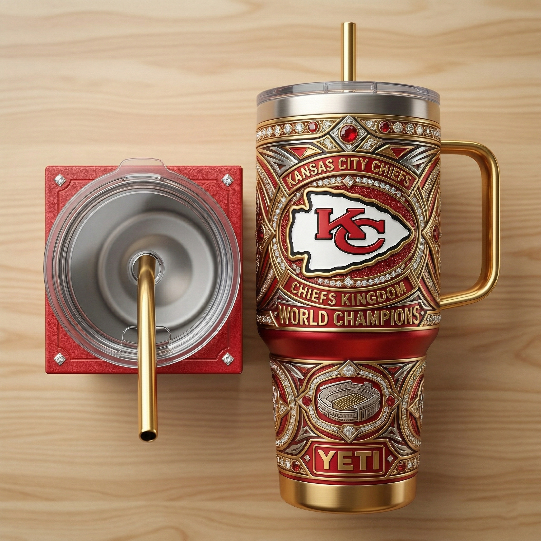 Kansas City Chiefs 40 oz Tumbler with Handle and Lid