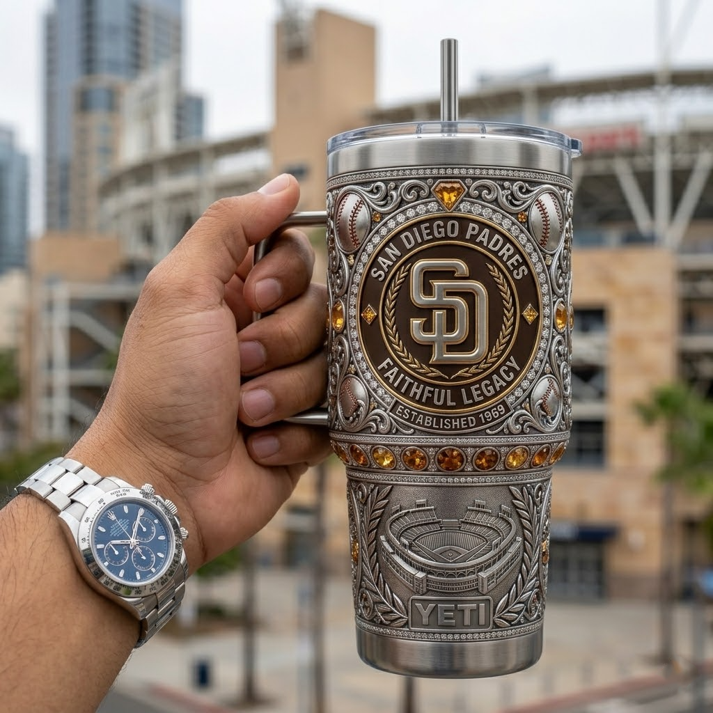 San Diego Padres 40oz Tumbler with Lid and Straw