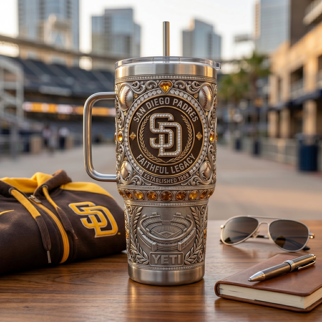 San Diego Padres 40oz Tumbler with Lid and Straw