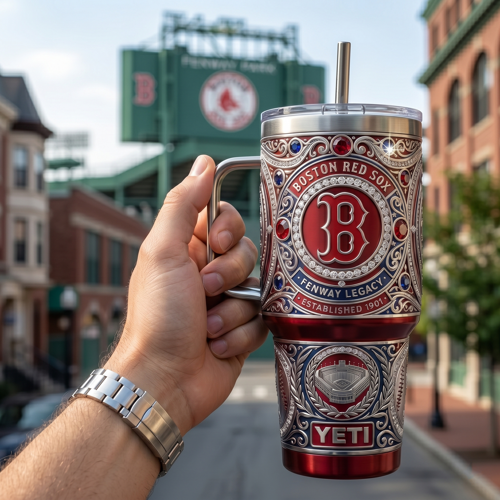 Boston Red Sox 40oz Tumbler with Lid and Straw