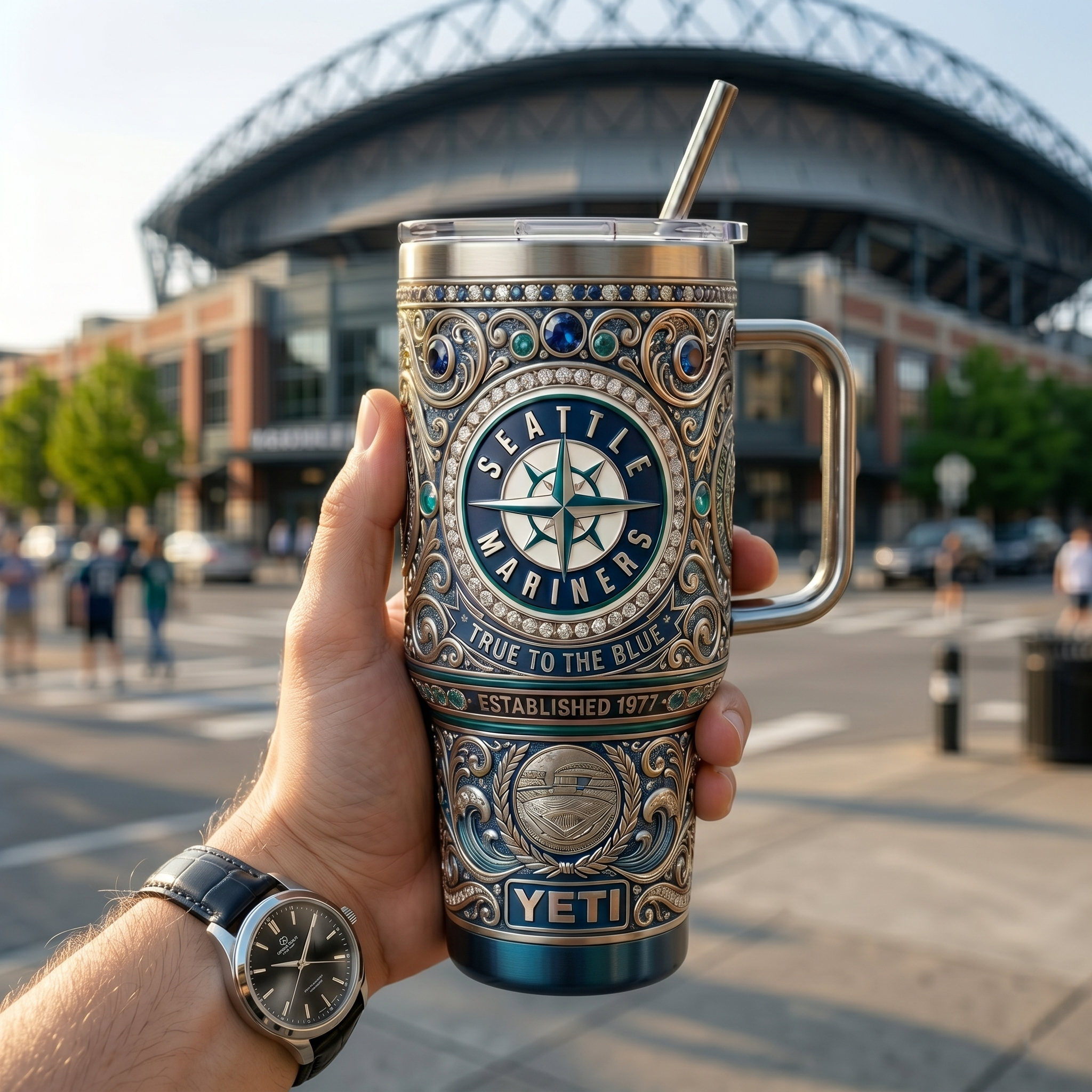 Seattle Mariners 40oz Tumbler with Lid and Straw