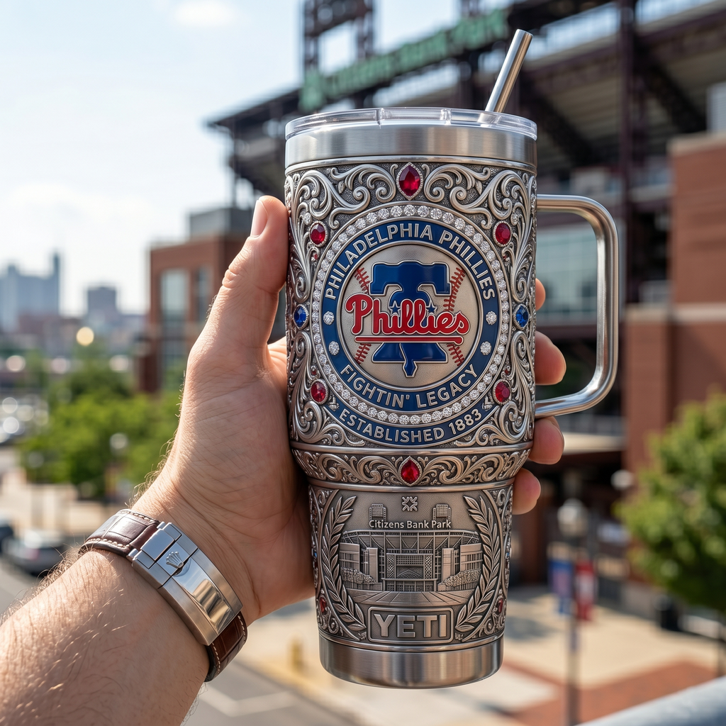 Philadelphia Phillies 40oz Tumbler with Lid and Straw