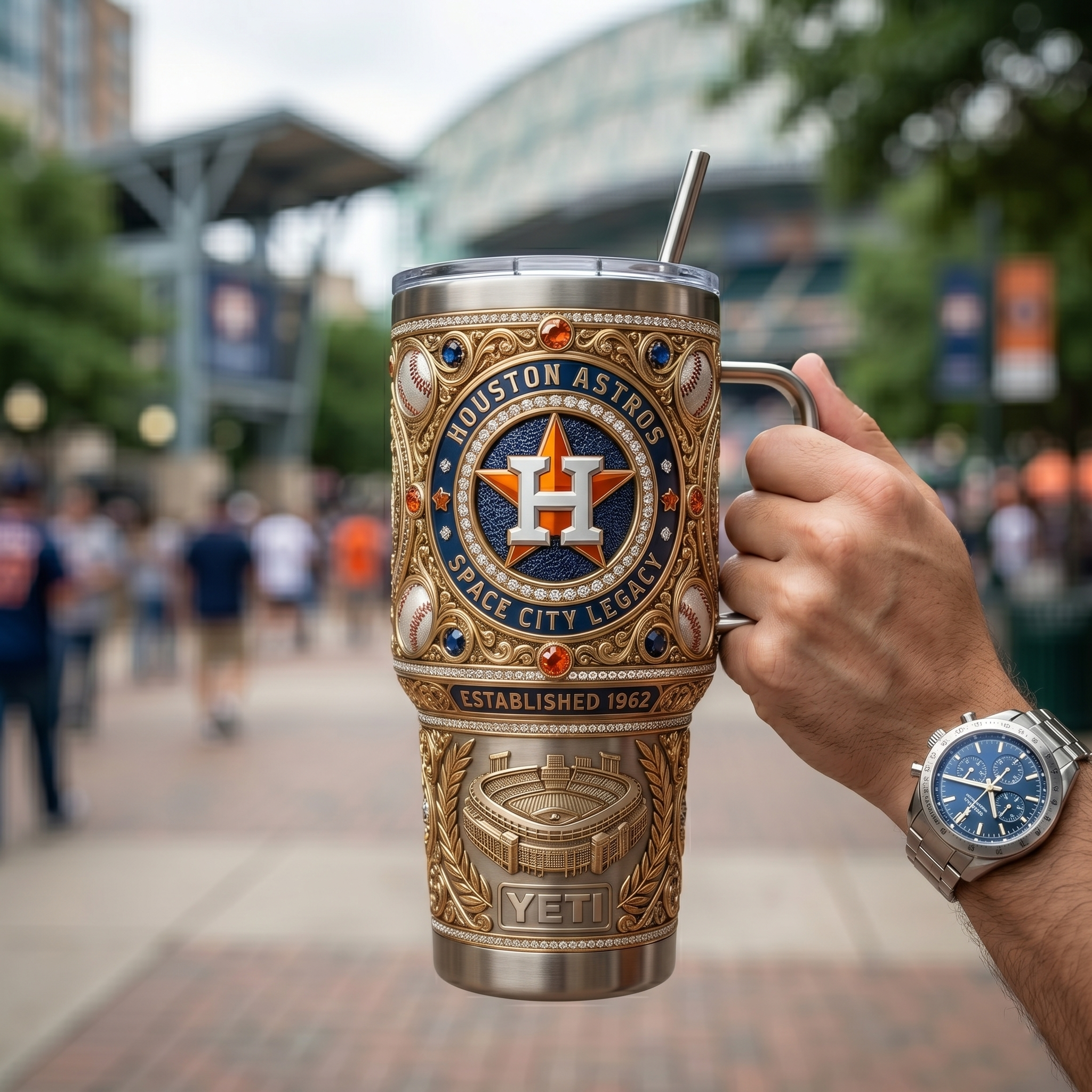 Houston Astros 40oz Tumbler with Lid and Straw