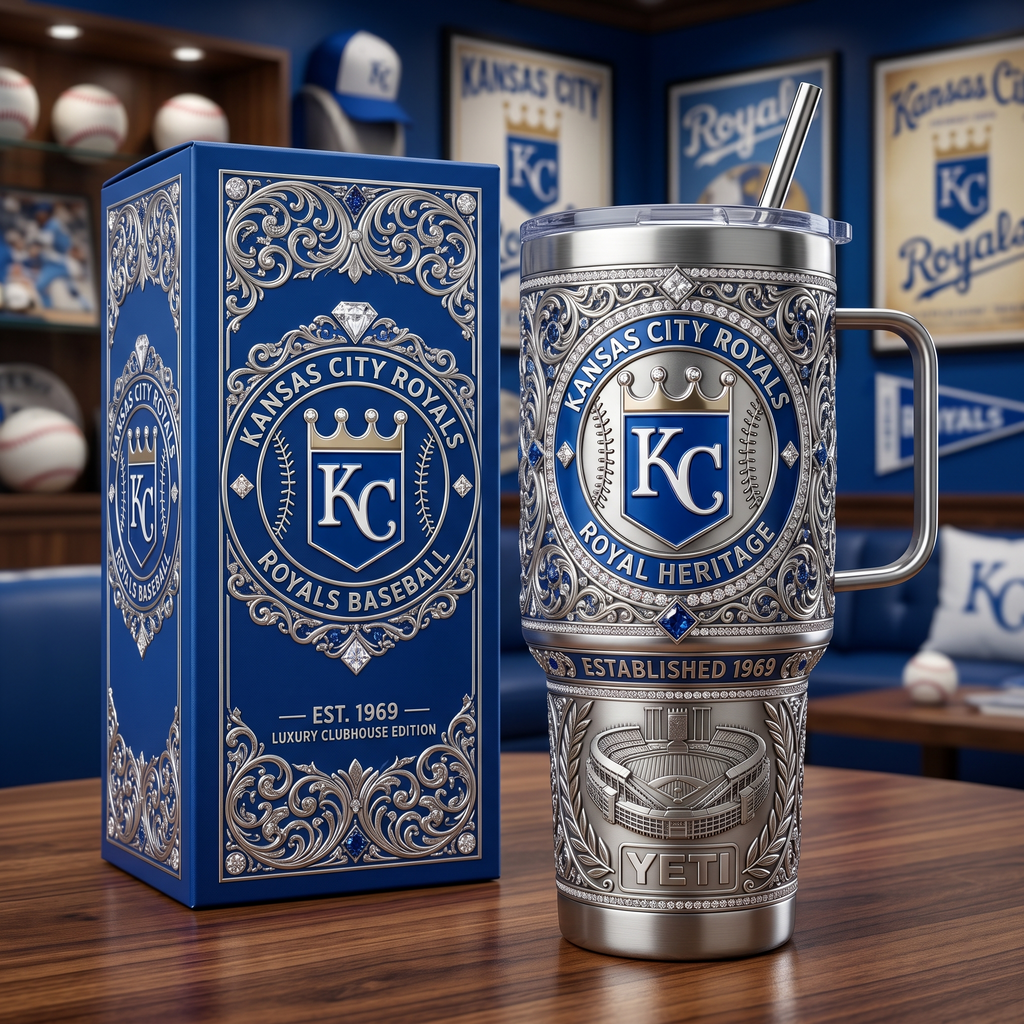 Kansas City Royals 40oz Tumbler with Lid and Straw