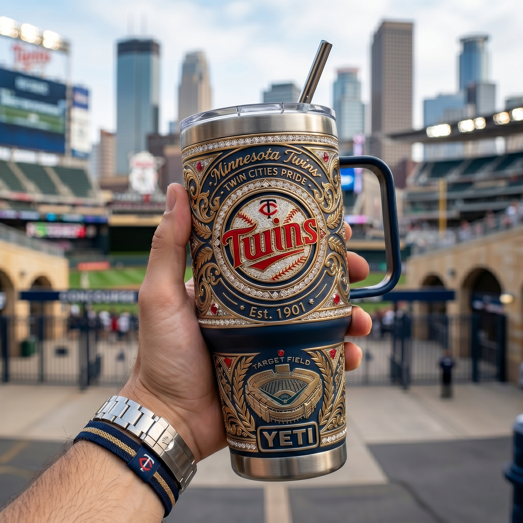 Minnesota Twins 40 oz Tumbler with Handle and Lid