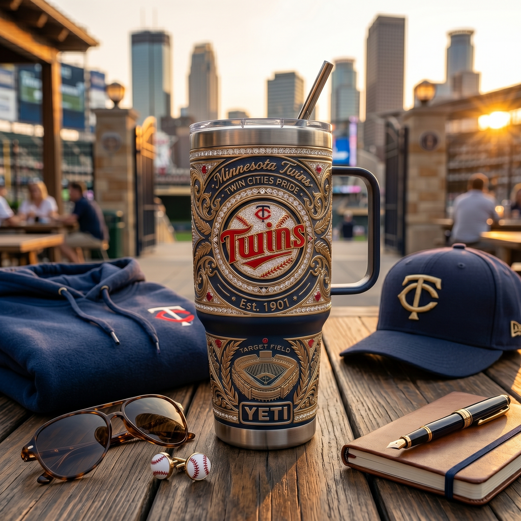 Minnesota Twins 40 oz Tumbler with Handle and Lid