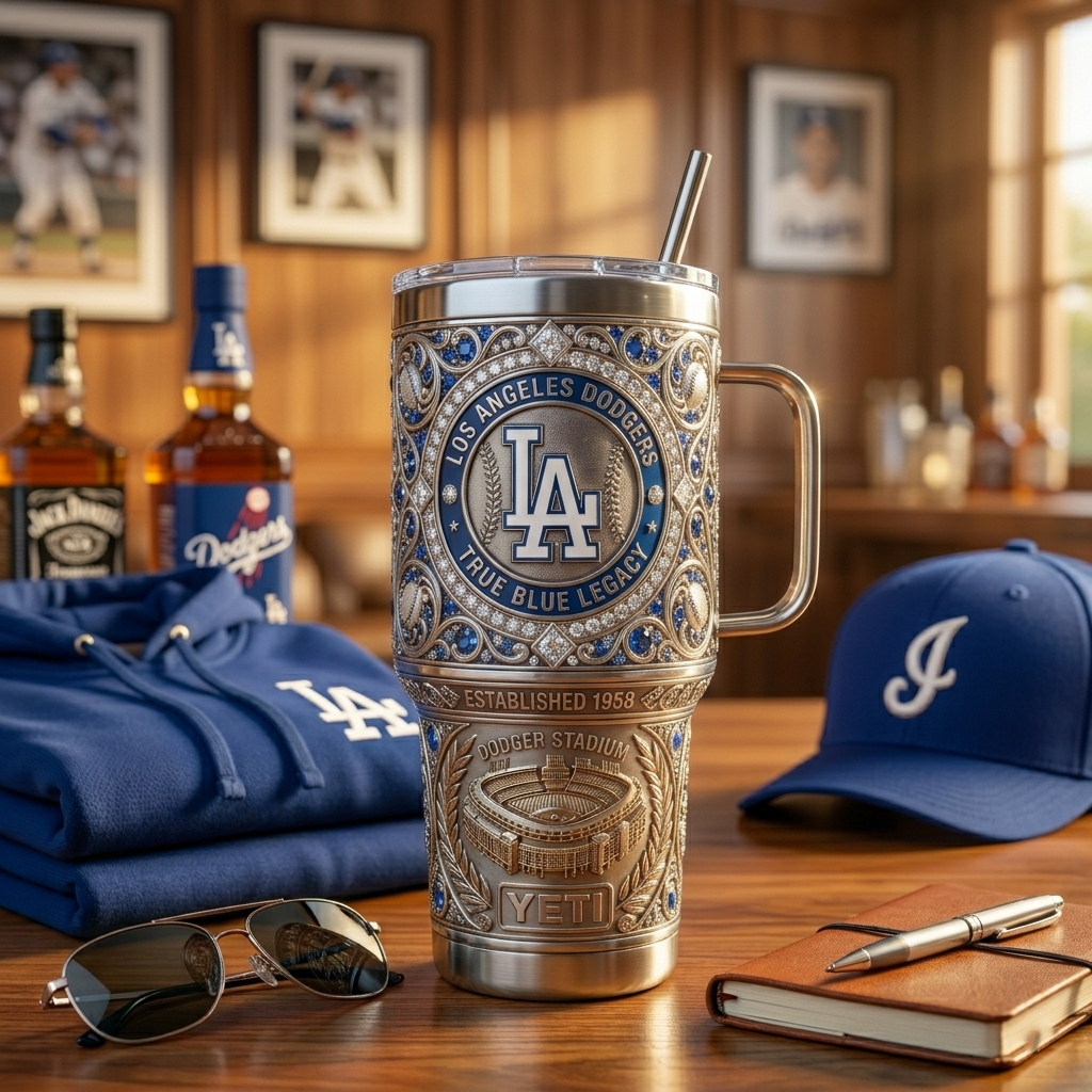 Los Angeles Dodgers 40oz Tumbler with Lid and Straw