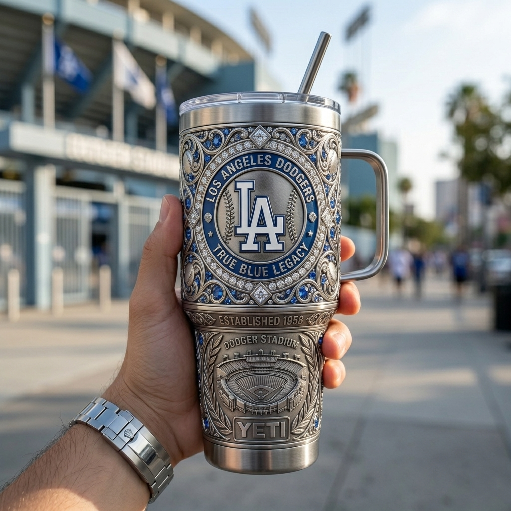 Los Angeles Dodgers 40oz Tumbler with Lid and Straw