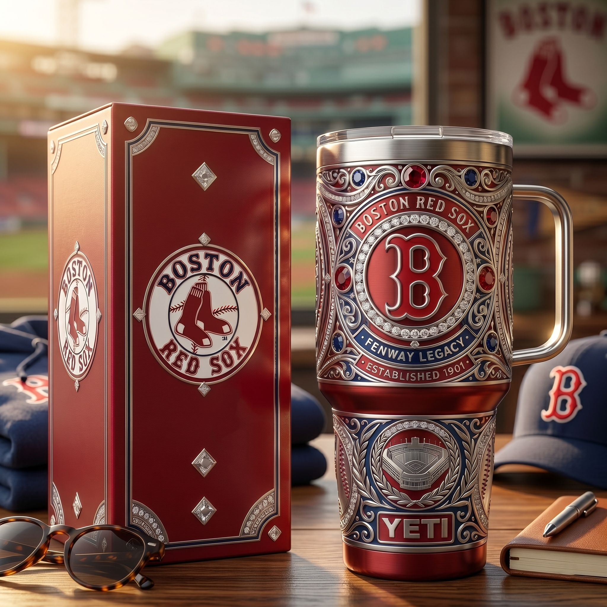 Boston Red Sox 40oz Tumbler with Lid and Straw
