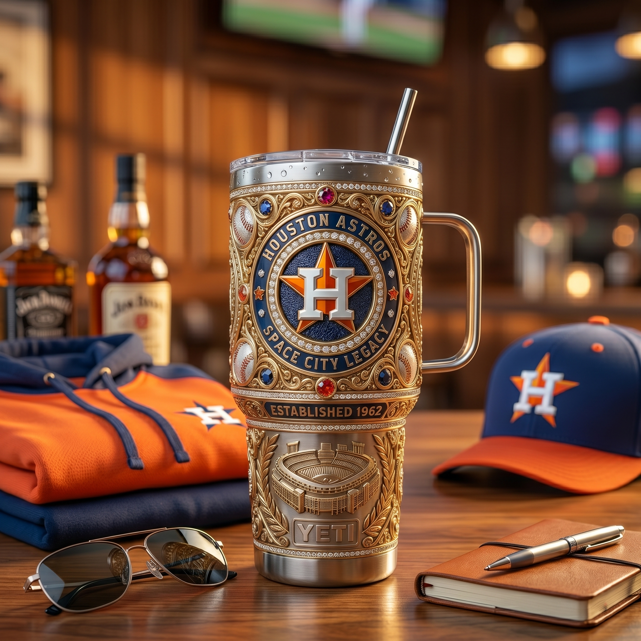 Houston Astros 40oz Tumbler with Lid and Straw